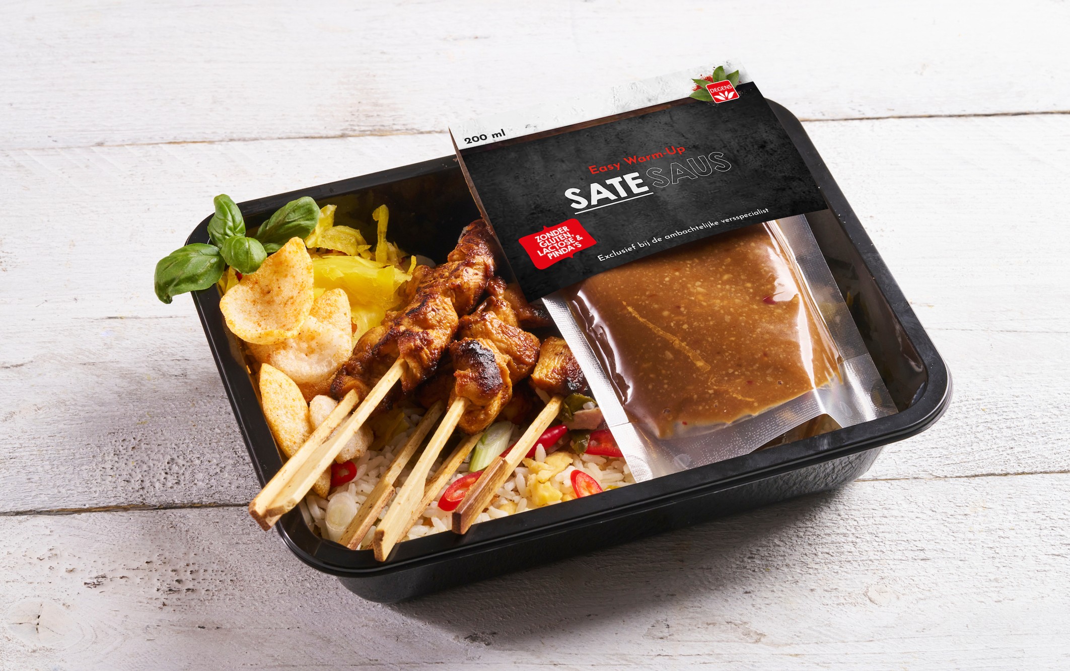 SATÉSAUS Kant & Klaar, zonder toegevoegde gluten, zonder lactose en zonder pinda's